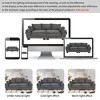 U-Style 85.4" Modern Curved Sofa, Back Upholstered Couch with 2 Decorative Throw Pillows, Corduroy Fabric Couch for Living Room, Bedroom , Apartment - 3 of 4