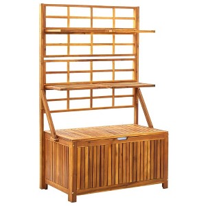 vidaXL Storage Box with Trellis 39"x21.7"x63" Solid Acacia Wood - 1 of 1