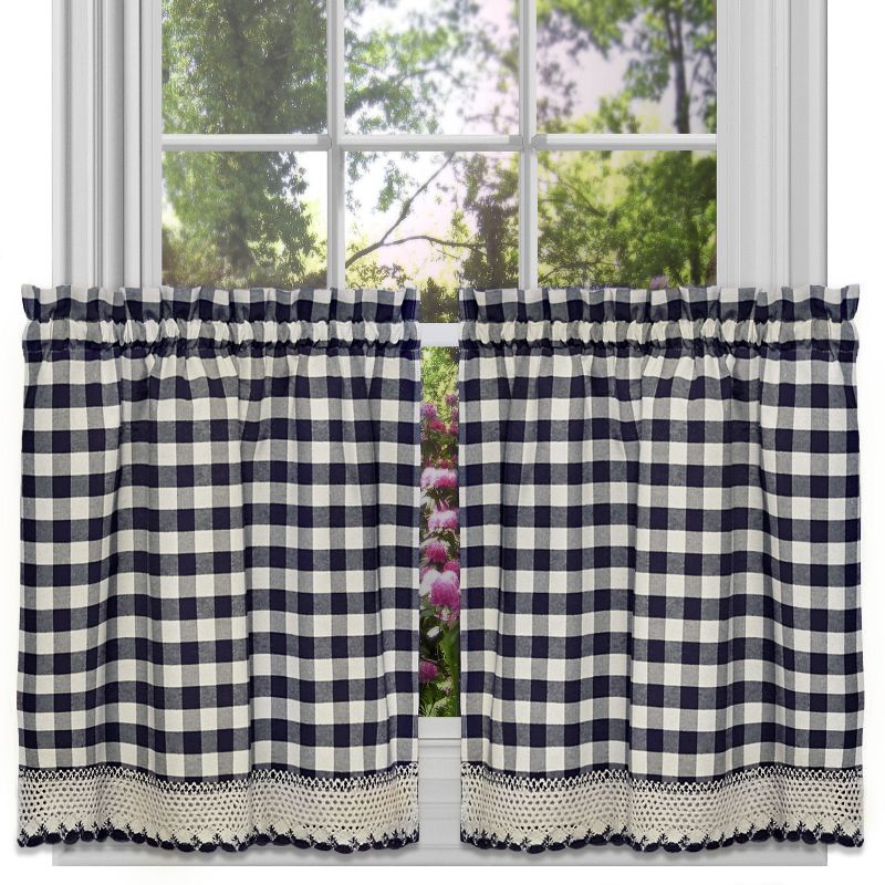 Sweet Home Collection | Buffalo Check Gingham Kitchen Window Curtains, 1 of 2
