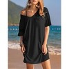 Ekouaer Womens Tshirt Nightgown Cotton V Neck Sleepshirts Comfy Casual Nightshirt for Women - 3 of 4