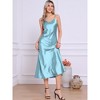 INSPIRE CHIC Women's Satin Sleeveless V Neck Spaghetti Strap Evening Party Maxi Dress - 4 of 4