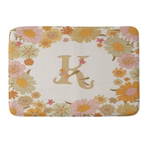 Deny Designs Iveta Abolina Retro Florals 70s Memory Foam Bath Mat Cream - 1 of 4