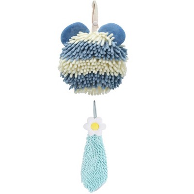 REGALWOVEN Soft Absorbent Cute Fuzzy Hanging Decorative Bathroom Chenille Hand Towel 6" x 15"/7" x 7" 2 Packs