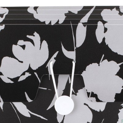 Five Star 7pkt Large Vertical Expanding File Floral Black