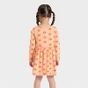 Toddler Girls' Long Sleeve Halloween Pumpkin Dress - Cat & Jack™ Orange - 2 of 3