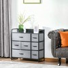 HOMCOM 7-Drawer Dresser, Fabric Chest of Drawers, 3-Tier Storage Organizer for Bedroom Entryway, Tower Unit with Steel Frame Wooden Top, Dark Gray - 3 of 4