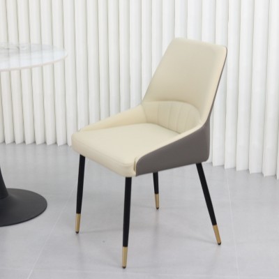 Set of 2 Ultra-Comfortable Dining Chairs: Wide Padded Microfiber Leather Seat & Two-Tone Style - Easy Clean for Home & Restaurant