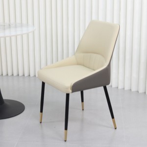Set of 2 Ultra-Comfortable Dining Chairs: Wide Padded Microfiber Leather Seat & Two-Tone Style - Easy Clean for Home & Restaurant - 1 of 4