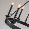 ALOADECOR Modern Farmhouse Black Candelabra Chandelier Round Rustic Industrial Candle Pendant Lighting For Living Room and Dining Room - 4 of 4