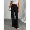 Coolmee Women's Wide Leg Pants High Waisted Business Casual Work Trousers Dressy Pants with Pockets - 2 of 4