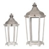 Transpac Wood 31.25 in. Gray Spring Nesting Rustic Lanterns Set of 2 - 2 of 4