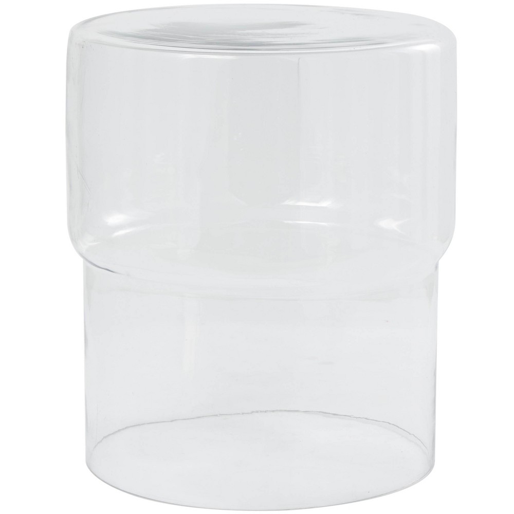 Photos - Coffee Table Olivia & May Glass Modern Accent Table Clear: 18.75" High, No Assembly, Contemporary Style