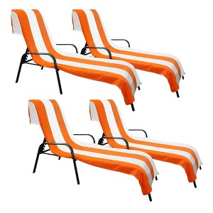 Cabana Striped Cotton Standard Size Towel/ Chaise Lounge Chair Cover Set by Blue Nile Mills - 1 of 4