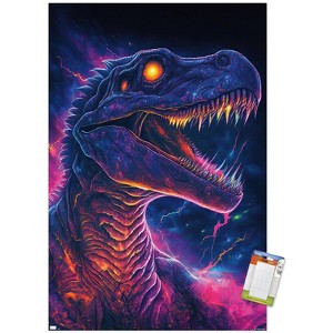 Trends International Wumples - Neon Dinosaur Unframed Wall Poster Prints - 1 of 4