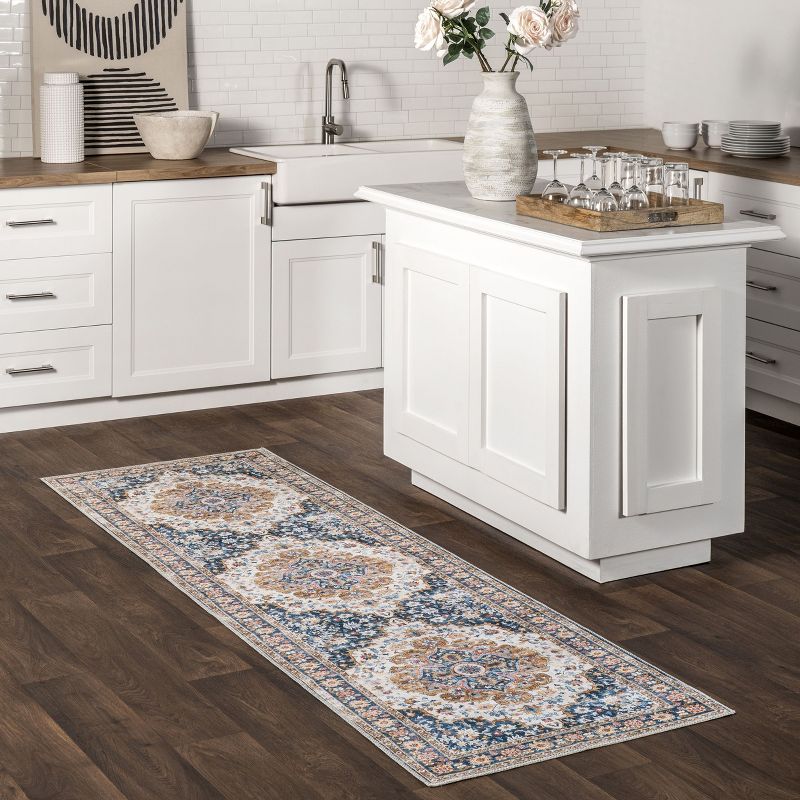 nuLOOM Emi Traditional Spill Proof Machine Washable Area Rug, 2 of 10