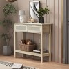 NicBex Rustic Wooden Console Table with Storage Drawers & Open Shelves,Elegant Sofa Table for Entryway,Hallway,Living Room,Espresso - 2 of 4
