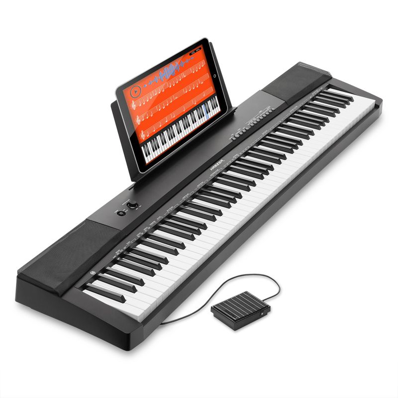 Hamzer 88-Key Electronic Digital Music Keyboard Piano with Full-Size Touch Sensitive Keys and Sustain Pedal, 1 of 6