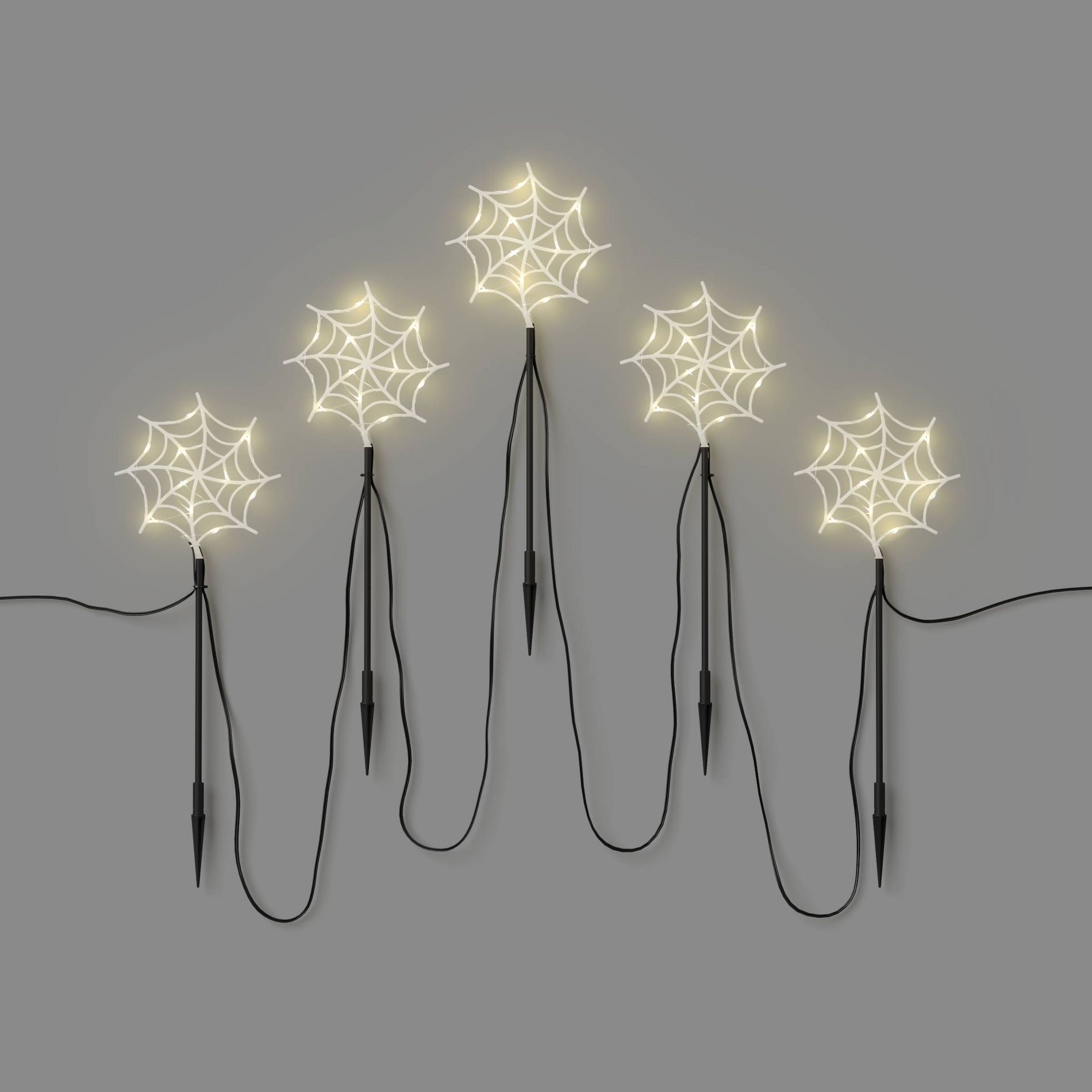 5ct LED Halloween Twinkle Spiderweb Stake Lights - Hyde and EEK! Boutique™