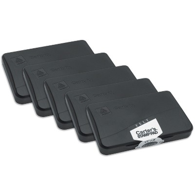 Carter's Felt Stamp Pad, 4.25 x 2.75-Inches, Black, 1 Each, 5 Stamp Pads Total  (21081)