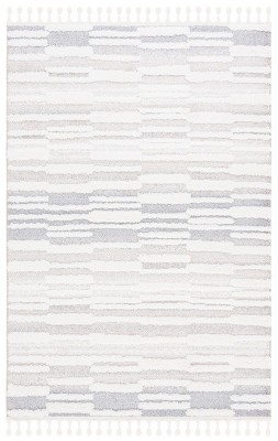 Ivory Diamond Shag Synthetic 4' x 6' Area Rug