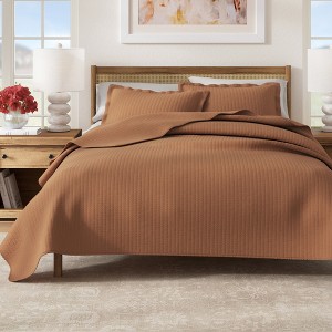 Great Bay Home Detailed Channel Stitch All-Season Reversible Quilt Set With Shams - 1 of 4