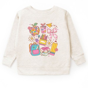 School Supplies Coquette - Kids Toddler Sweatshirt and Kids Youth Sweatshirt - 1 of 4