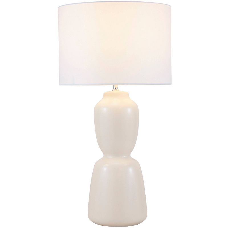 28&#34;x14&#34; Ceramic Rounded Hourglass Table Lamp Cream - Olivia &#38; May, 1 of 11