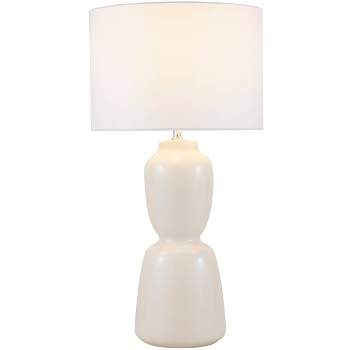 28"x14" Ceramic Rounded Hourglass Table Lamp Cream - Olivia & May