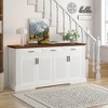 Bella Depot 63" Fluted Farmhouse Sideboard Buffet Cabinet with Storage Drawers - 4 of 4