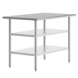 Flash Furniture Stainless Steel 18 Gauge Work Table with 2 Undershelves - NSF Certified - 1 of 4