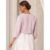 INSPIRE CHIC Women's Crew Neck Formal Bolero 3/4 Sleeves Open Front Cropped Shrugs - 4 of 4