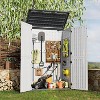 homfan Resin Outdoor Storage Shed, 34/65 Cu Ft Outdoor Storage Cabinet, Waterproof Resin Storage - 3 of 4