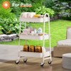 KTMBDW 3 Tier Rolling Cart Organizer, Rolling Cart with Lockable Wheels and Handle, Utility Cart Storage Cart for Nursery, Kitchen, Bathroom - 4 of 4