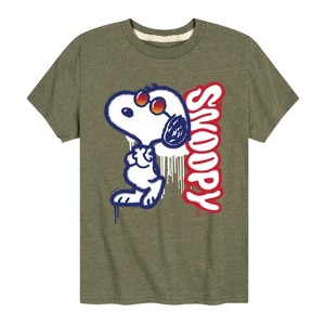 Boys' - Peanuts - Graffiti Snoopy Short Sleeve Graphic T-Shirt - 1 of 4