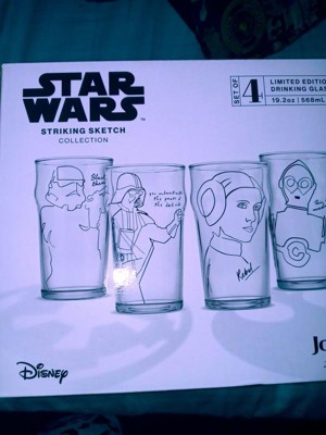 Joyjolt Star Wars Striking Sketch Characters Collection Pint Mug - 19.2 Oz  - Set Of 4 : Target