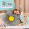 Butterfly Craze Daisy Lounge Flower Pillow - Medium 20 Inches, Cozy & Stylish Floor Cushion - Plush Microfiber, Gray - 3 of 4