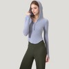 Anna-Kaci Active Women's Long Sleeve Henley Hoodie Activewear Top with Streamlined Fit and Lightweight Stretch Fabric - 4 of 4