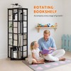360° Rotating Bookshelf, 54 Inch Metal Bookshelf Tower, Freestanding Bookshelf Organizer for Living Room, Bedroom, Office, Study - 4 of 4