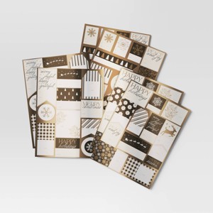 70ct Christmas Modern Warmth Peel and Stick Gift Tags White/Black/Gold - Wondershop™ - 1 of 3