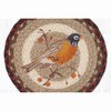Earth Rugs Robin Round Trivet – 10" Red-Breasted Bird Print on Braided Natural Jute Table Mat - 2 of 3