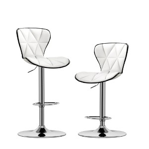 Dsvimoy Patio Counter and Bar Stool Set of 2 Swivel Adjustable Barstools with Back for Modern Spaces
, White, 22.44"*19.29"*17.71" - 1 of 4
