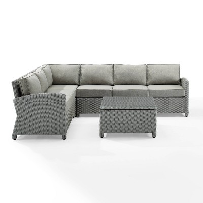 Bradenton 5pc Outdoor Wicker Seating Set - Gray - Crosley