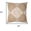 HomeRoots 24" Brown and Beige Diamond Silk Throw Pillow With Embroidery - 3 of 4