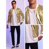 Lars Amadeus Men's Lightweight Metallic Zip Up Shiny Varsity Jacket - 4 of 4