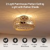 Tribesigns Rattan Ceiling Light Fixture, Boho Flush Mount Ceiling Light, Rustic Wicker Hand Woven Cage Shade, Bulbs Not Included - 4 of 4