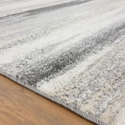 Abstract Harmony Gray Synthetic 9' x 12' Easy-Care Area Rug