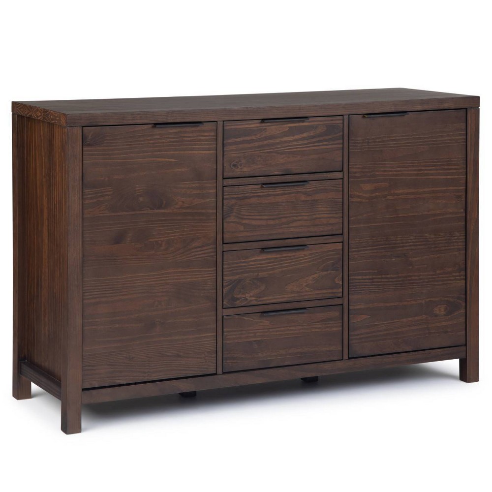 54" Fabian Sideboard Buffet Warm Walnut Brown - WyndenHall: Modern Credenza with Adjustable Shelves, Hardwood Frame