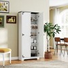 HOMCOM 72" Farmhouse Pantry Cabinet with Storage, Food Pantry Cabinet with Adjustable Shelves, Tall Storage Cabinet with 2 Doors - 3 of 4