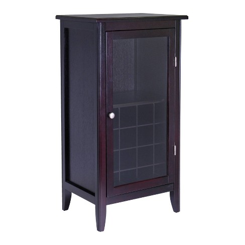 Cabinet With Glass Door Wood Wine Winsome Target