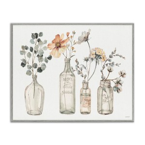 Stupell Industries Antique Floral Bouquets in Jars Framed Giclee Art - 1 of 4